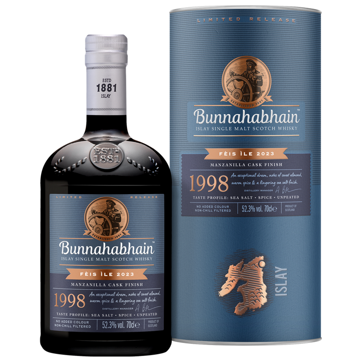 Bunnahabhain 1998 Manzanilla Cask Finish Fèis Ìle 2023